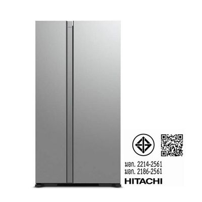 HITACHI Side by Side Refrigerator (21 Cubic, Glass Silver) R-S600PTH0 GS